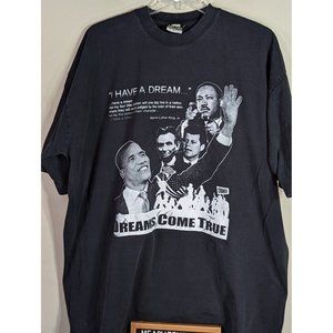 Pro USA Dreams Come True MLK Obama JFK Lincoln Civil Rights Black Graphic Tee 4X